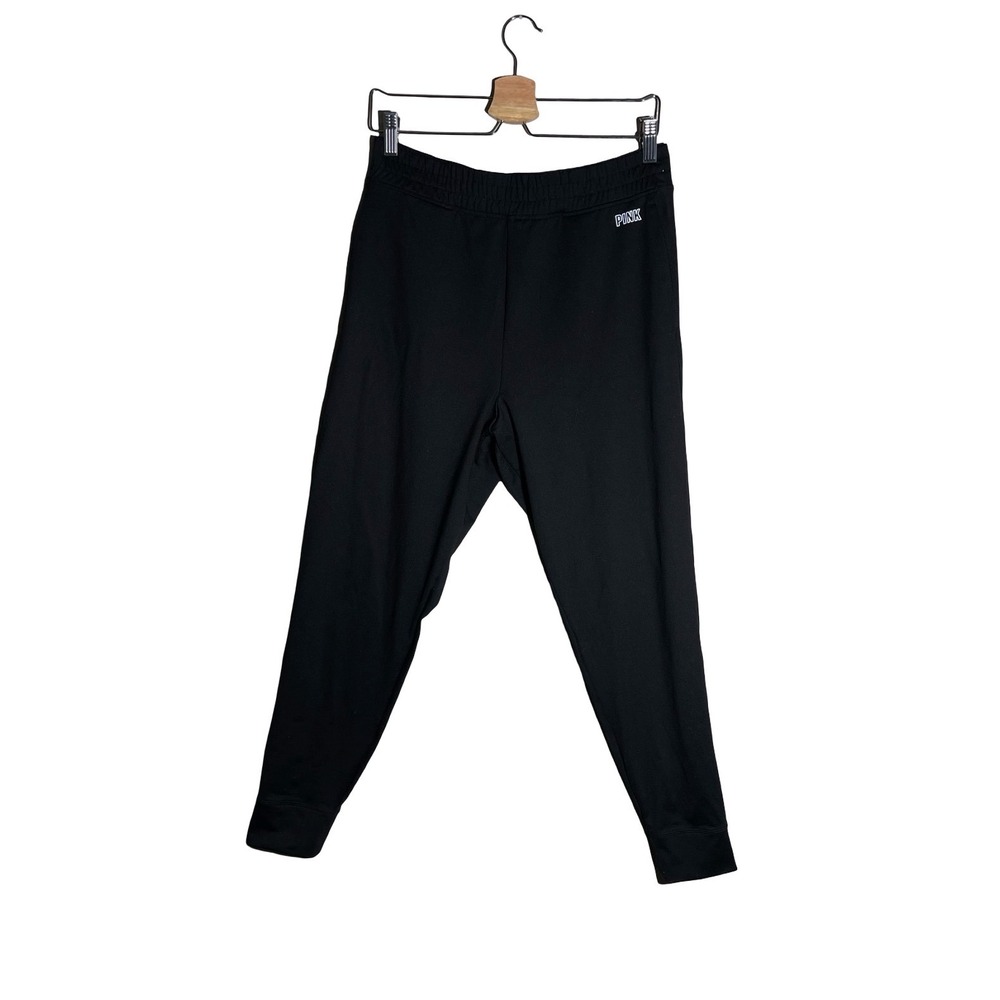 Pink Victoria's Secret Ultimate Black Joggers High Waisted Athletic Pants Large